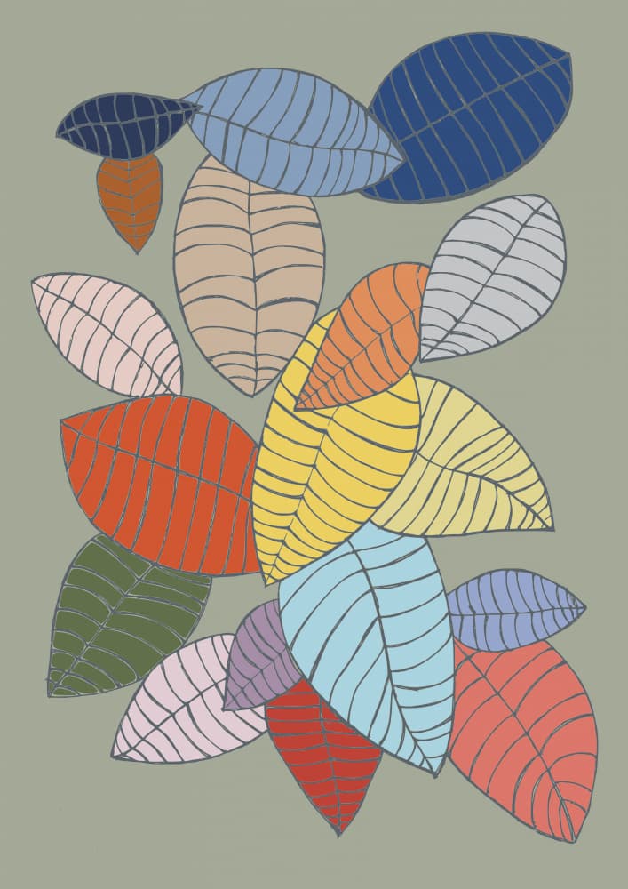 Colorful Stylized Leaves by Layla Oz — canvas wall art