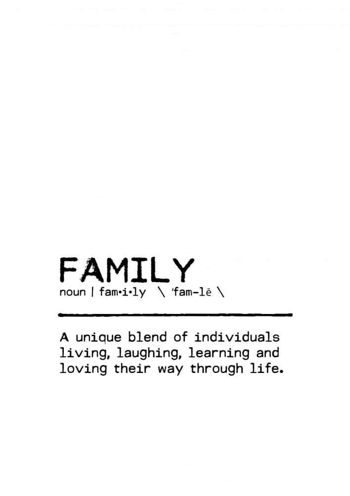 Family Definition Quote by Orara Studio — canvas wall art