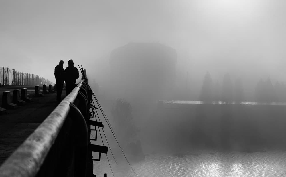 Misty Industrial Morning by Julien Oncete — canvas wall art