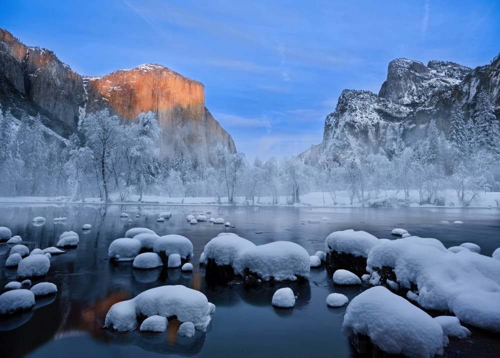 Winter Mountain Dawn by NanZ — canvas wall art