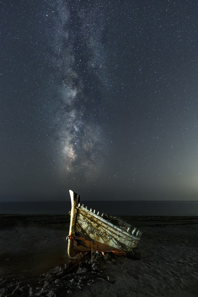Milky Way Shipwreck Night by Manuel Jose Guillen Abad — canvas wall art