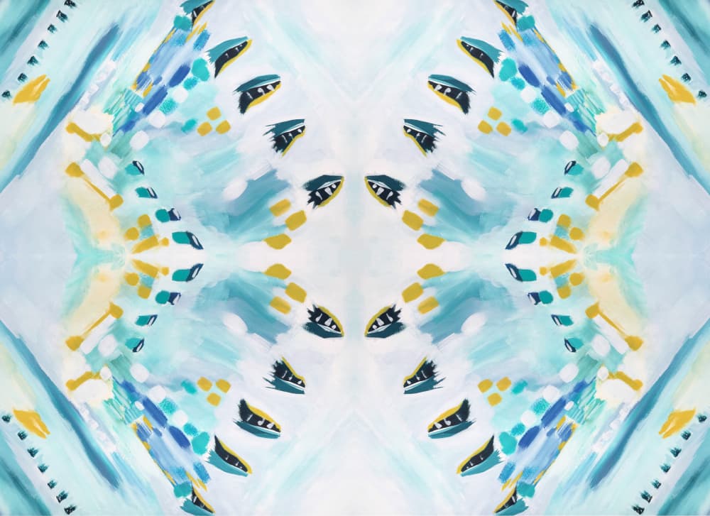 Aqua Gold Symmetry by Breanna Megan Studio — canvas wall art