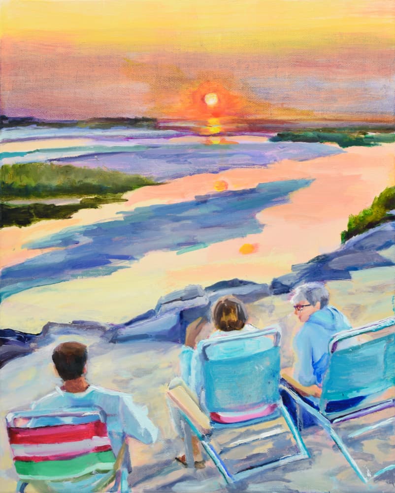 Relaxing Coastal Sunset by Maxine Shore — canvas wall art