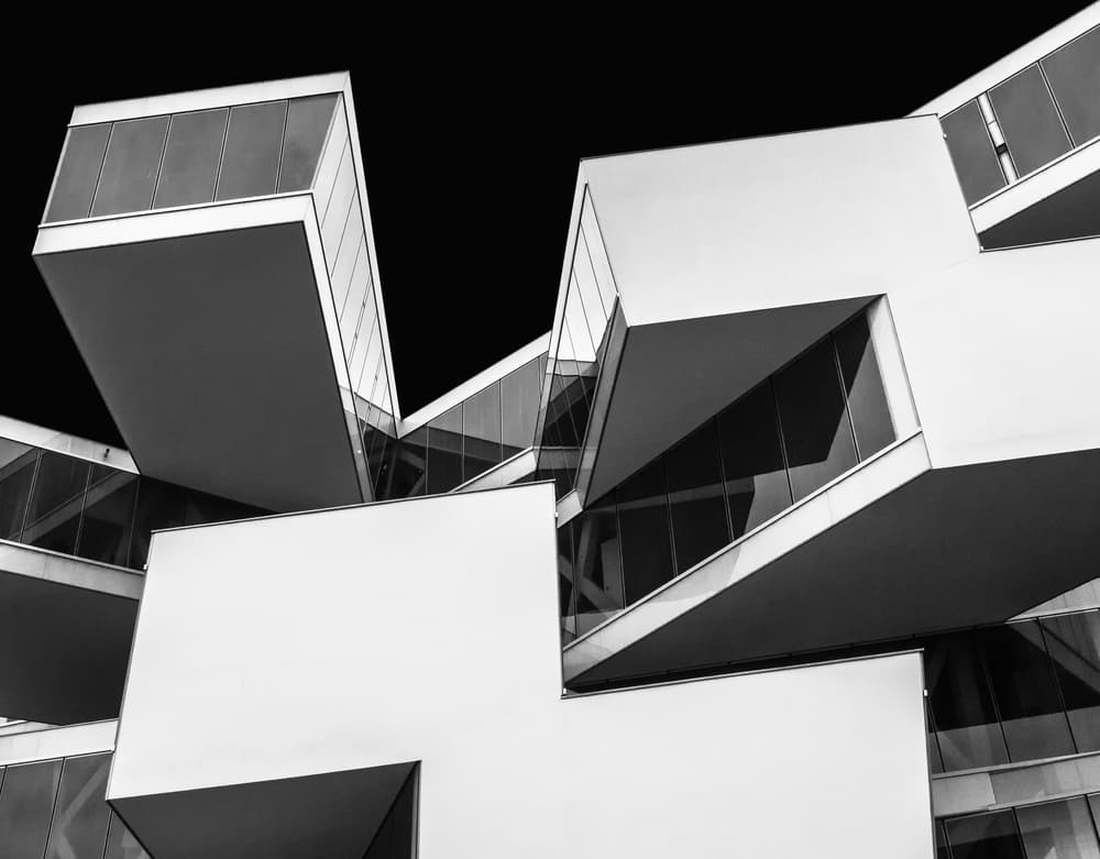 Sharp Geometric Architecture by Luc Vangindertael (laGrange) — canvas wall art