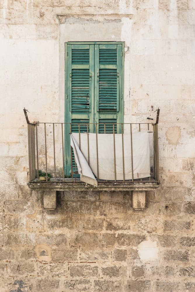 Weathered Green Balcony by Photolovers — canvas wall art