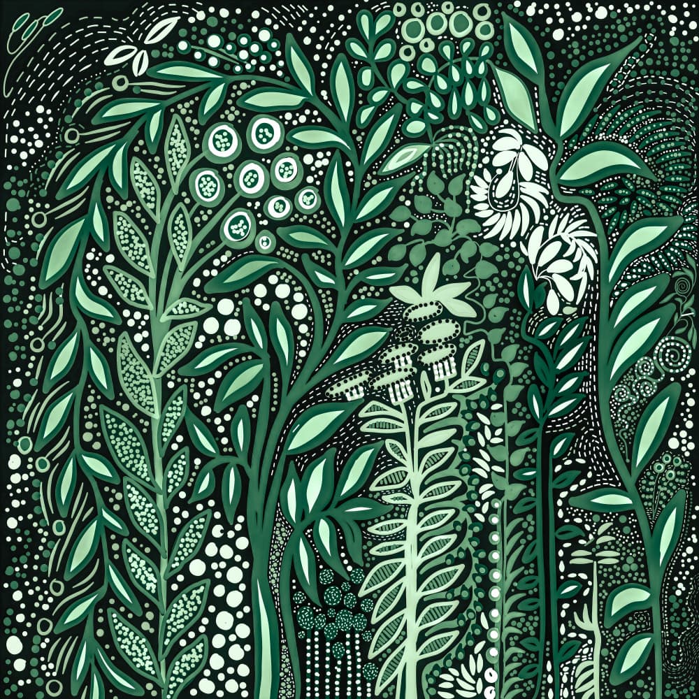 Botanical Green Pattern by Josie George — canvas wall art