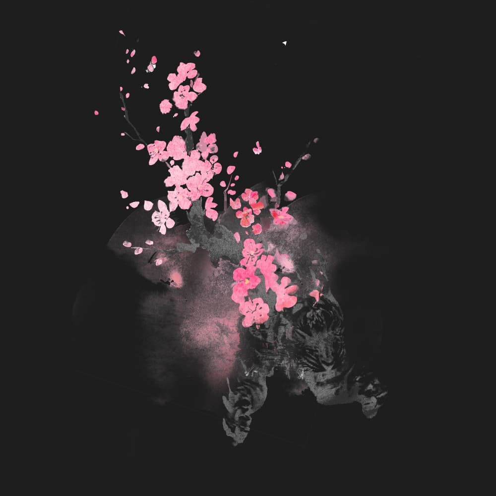 Dark Cherry Blossom Bloom by Robert Farkas — canvas wall art
