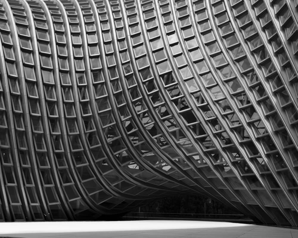 Sleek Curved Architecture by Linda Lu — canvas wall art