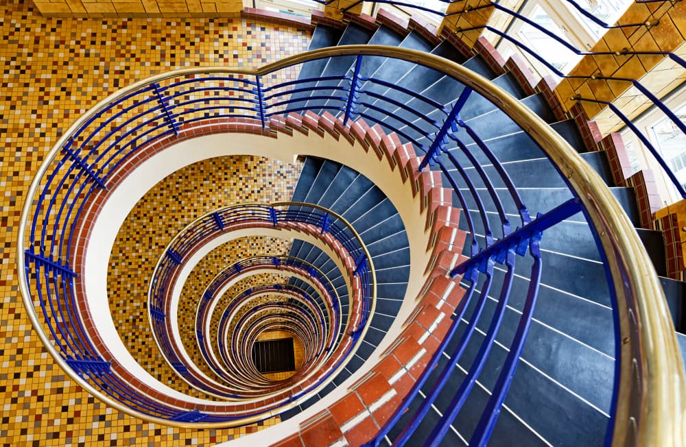 Mesmerizing Spiral Staircase by Martin Fleckenstein — canvas wall art