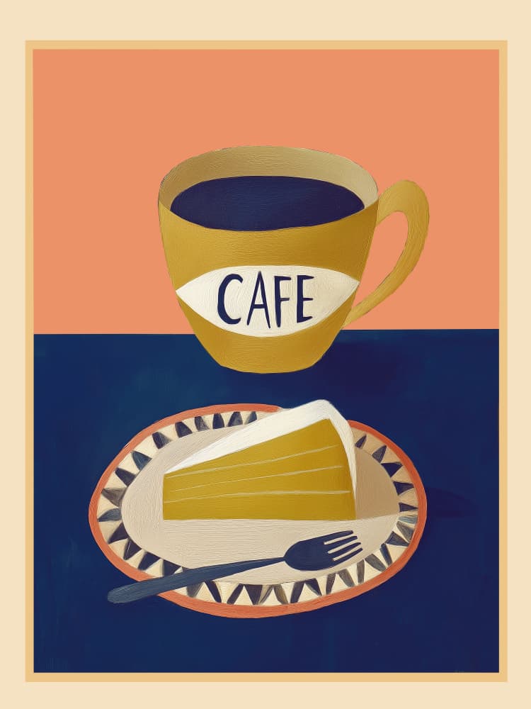 Cafe Coffee Cake by Nadjaa — canvas wall art