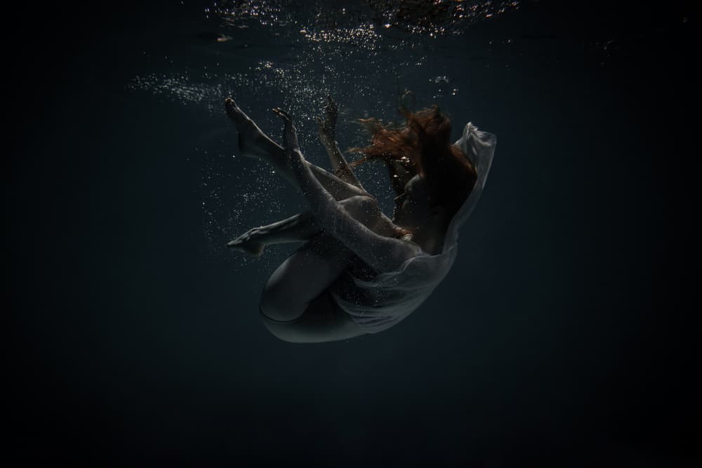 Weightless Underwater Woman by Olga Barantseva — canvas wall art