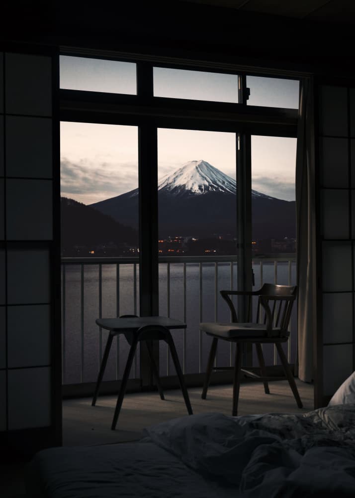Serene Fuji Window View by Ariz Rab — canvas wall art