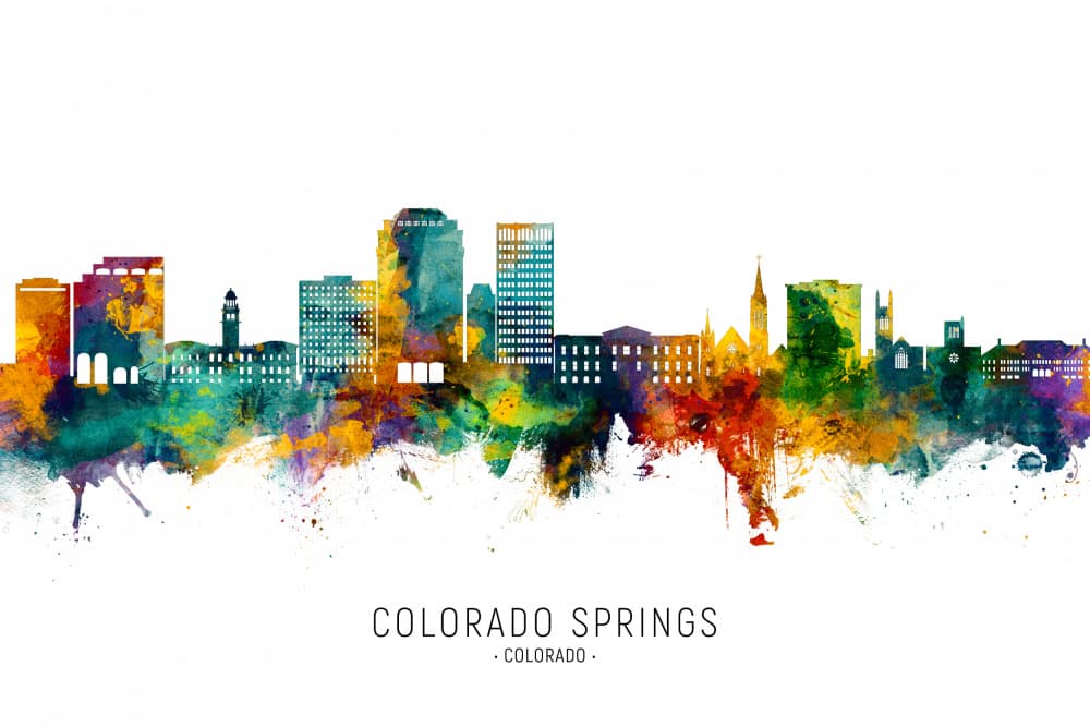 Colorful Colorado Springs by Michael Tompsett — canvas wall art