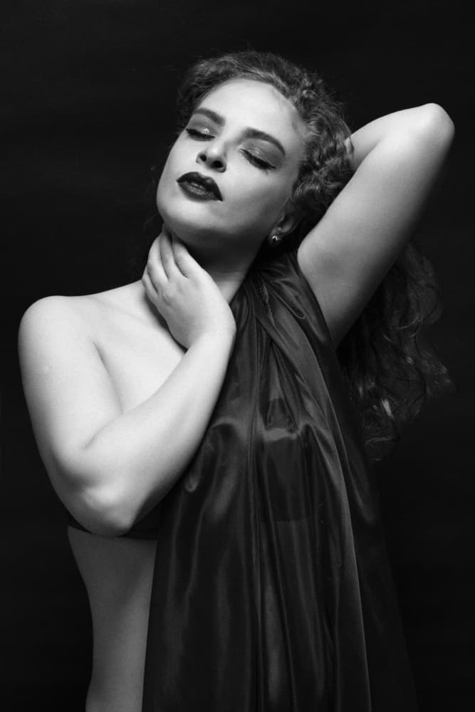 Pensive Grace in Monochrome by Glamour Studio — canvas wall art
