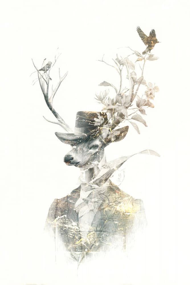 Gentleman Stag by Rafal Kulik — canvas wall art