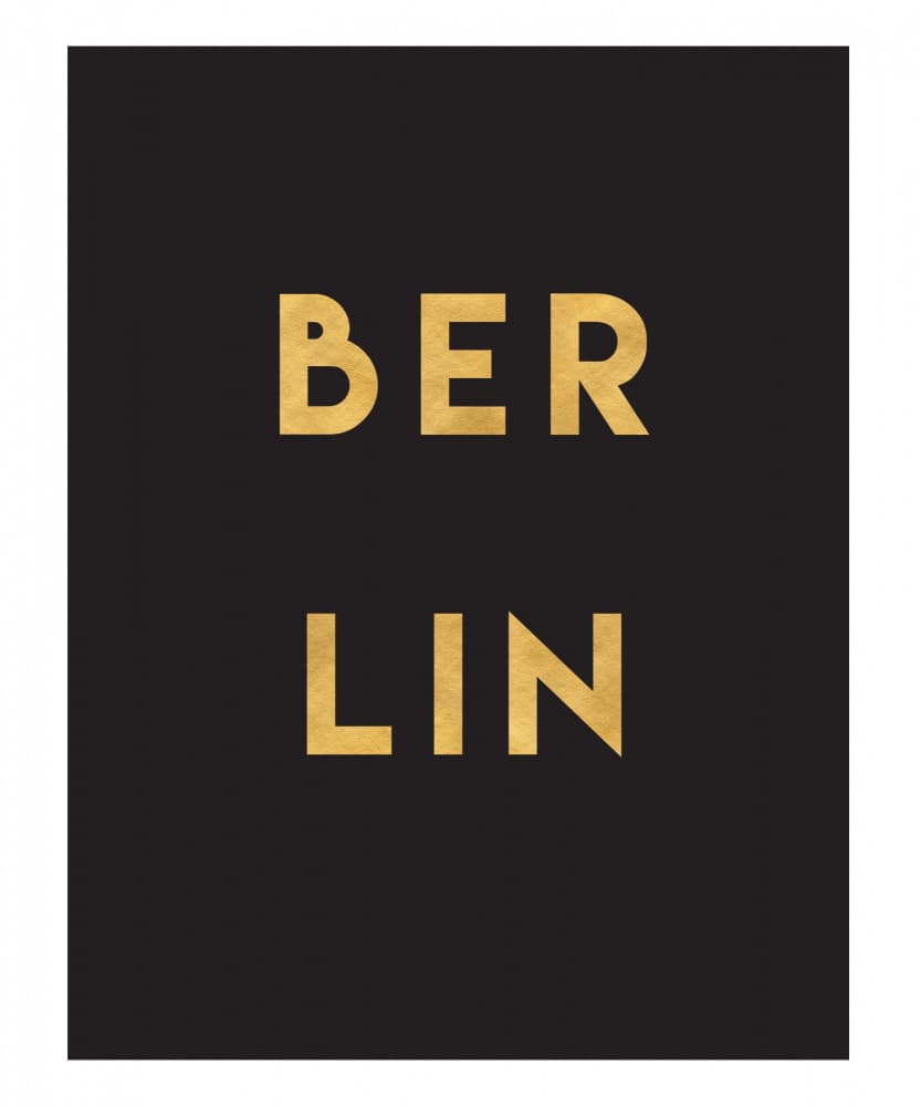 Berlin Golden Typography by Emiliano Deificus — canvas wall art