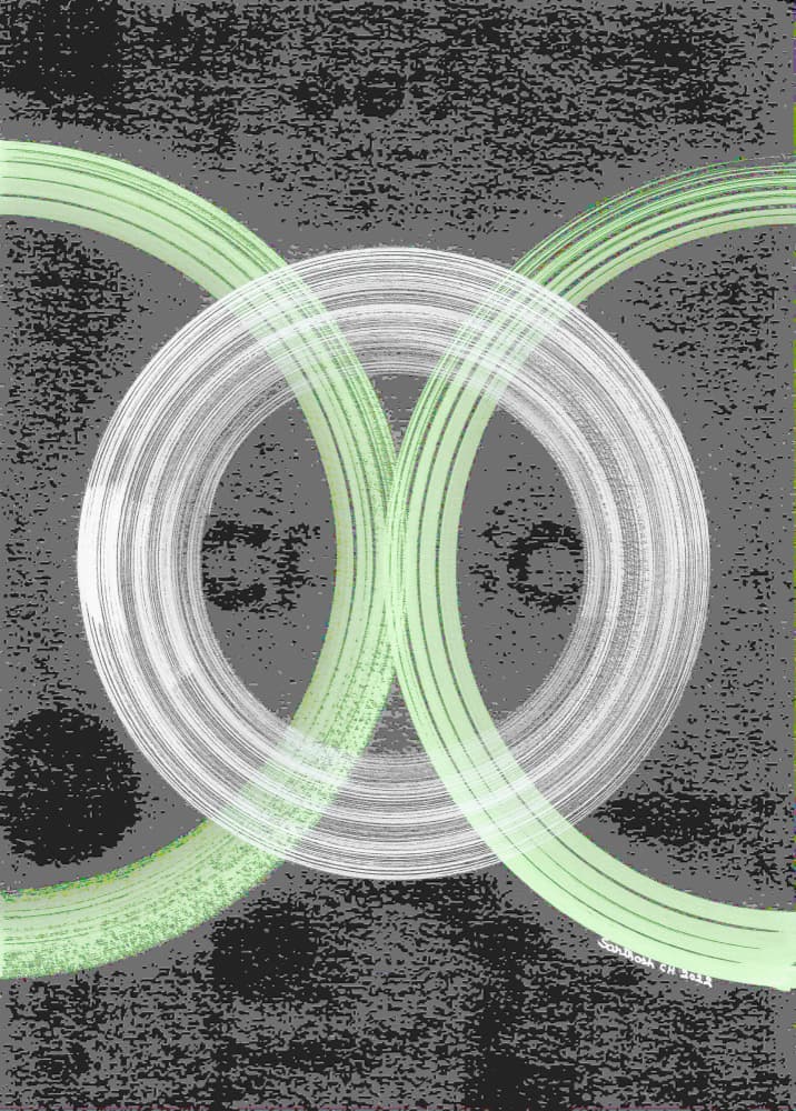 Interlocking Green Circles by Santhosh ch — canvas wall art