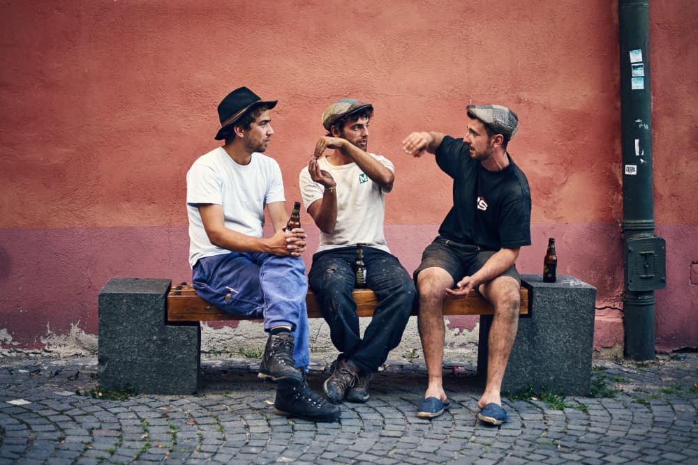 Urban Friends Relaxing by Denis Malciu — canvas wall art