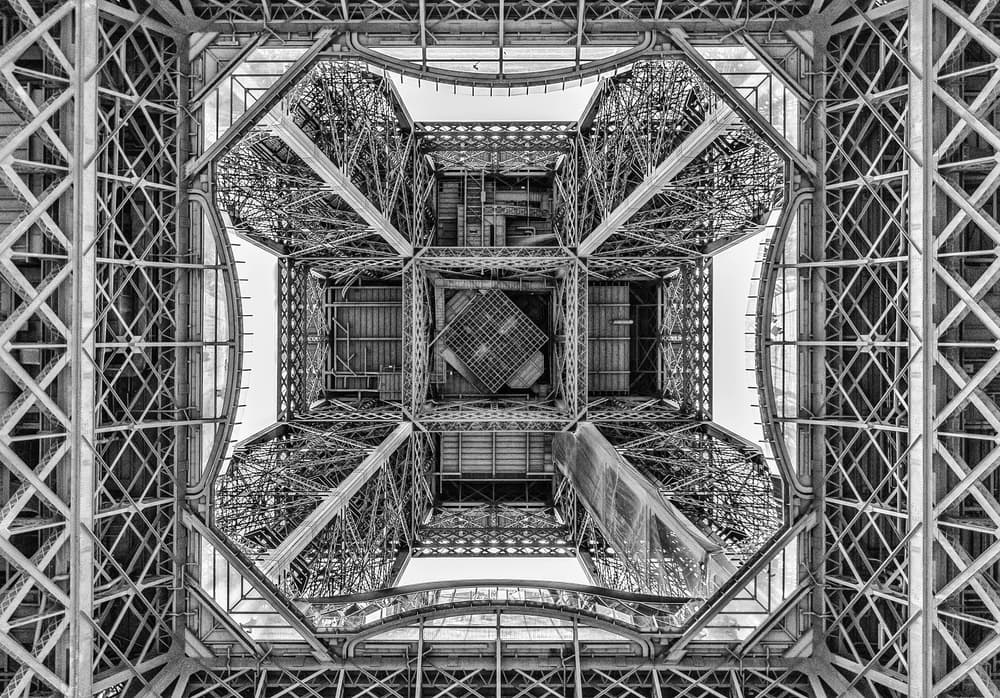 Eiffel Tower Upward View by Bego Amare — canvas wall art
