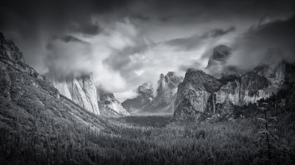 Dramatic Yosemite Valley by Mike Leske — canvas wall art