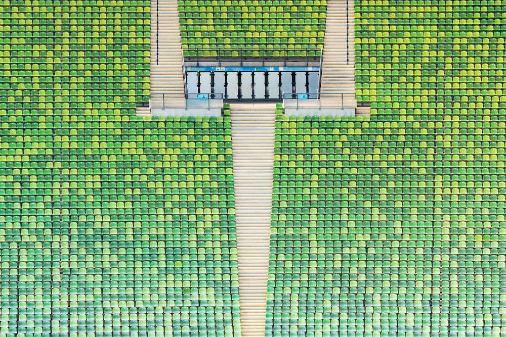 Green Stadium Seating Pattern by iso66 — canvas wall art