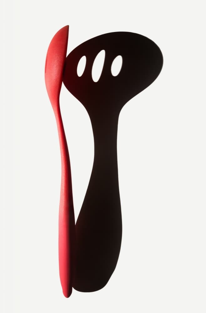 Red Spoon Shadow by Jacqueline Hammer — canvas wall art