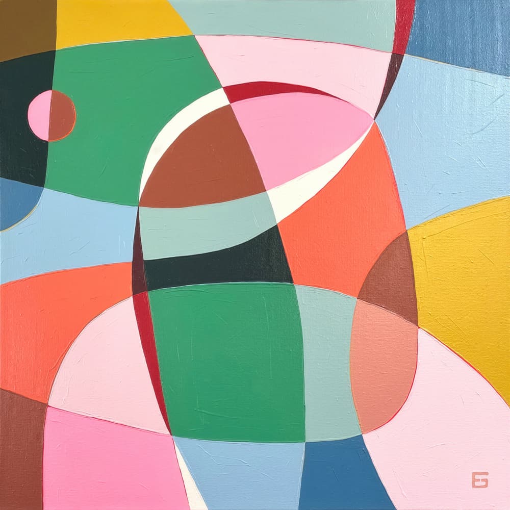 Vibrant Curved Forms by Ellen Greup — canvas wall art