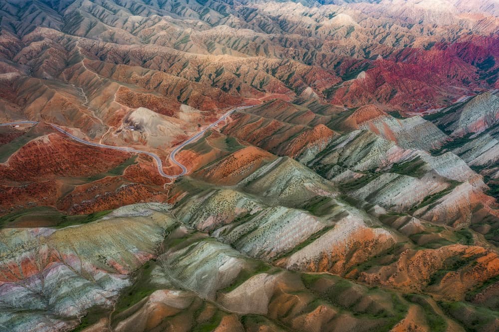 Painted Mountain Layers by Xiaoyang Wang — canvas wall art