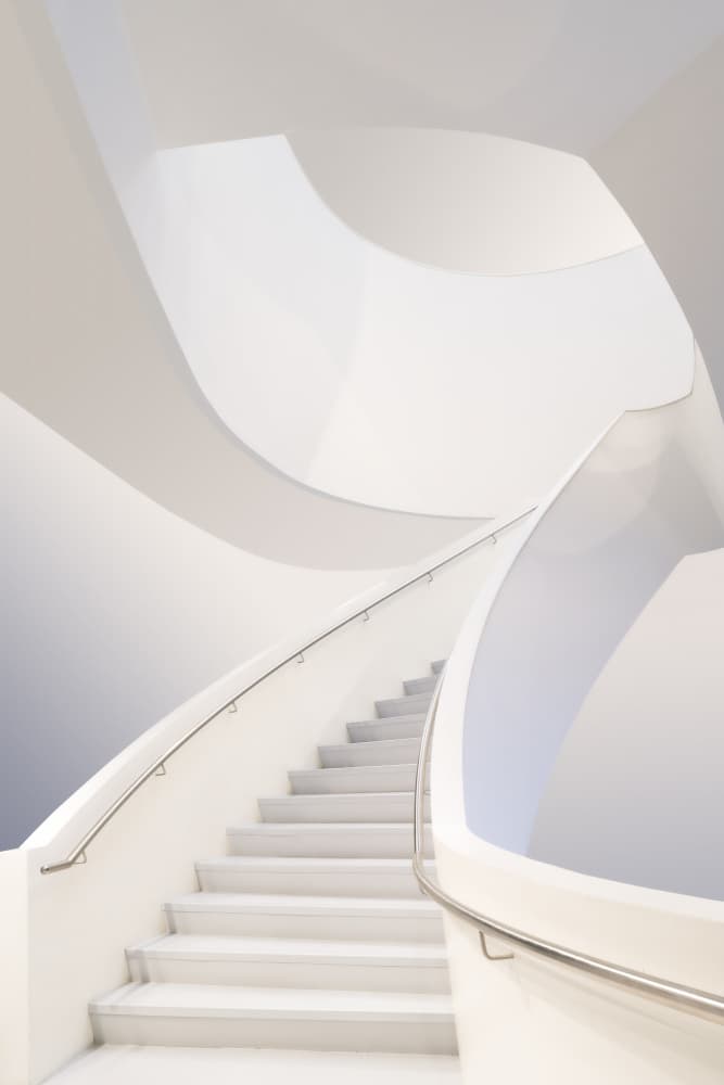 Modern White Staircase by Greetje van Son — canvas wall art