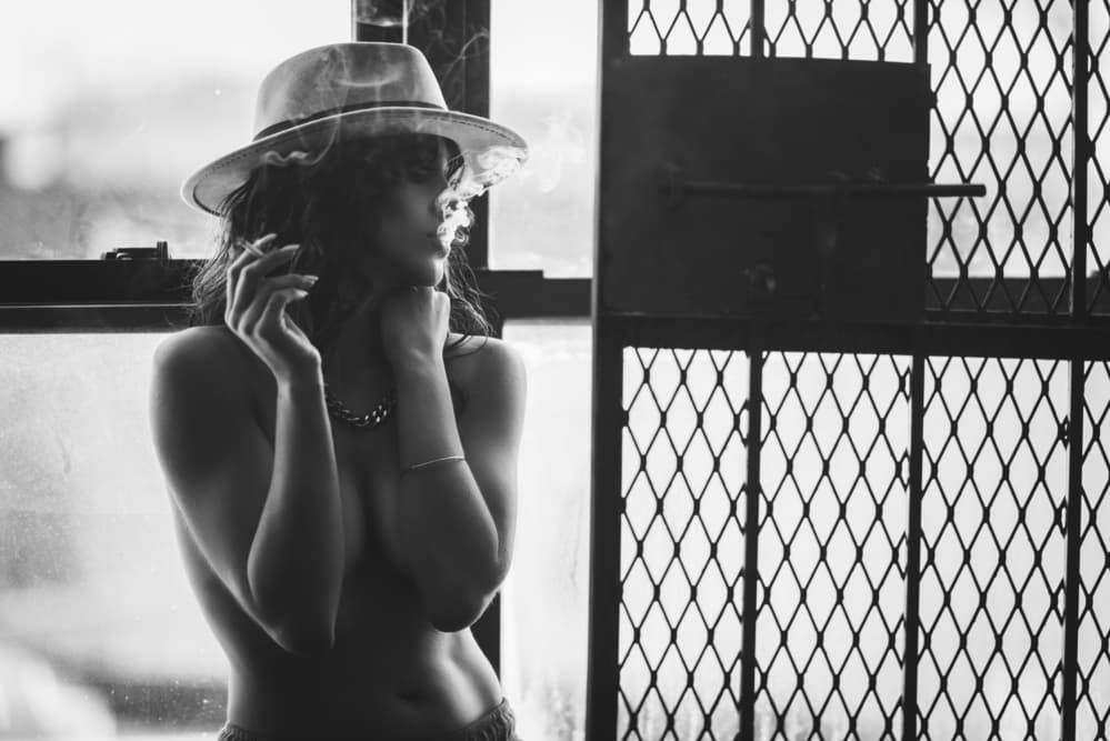 Stylish Smoke and Shadow by Carmit Rozenzvig — canvas wall art