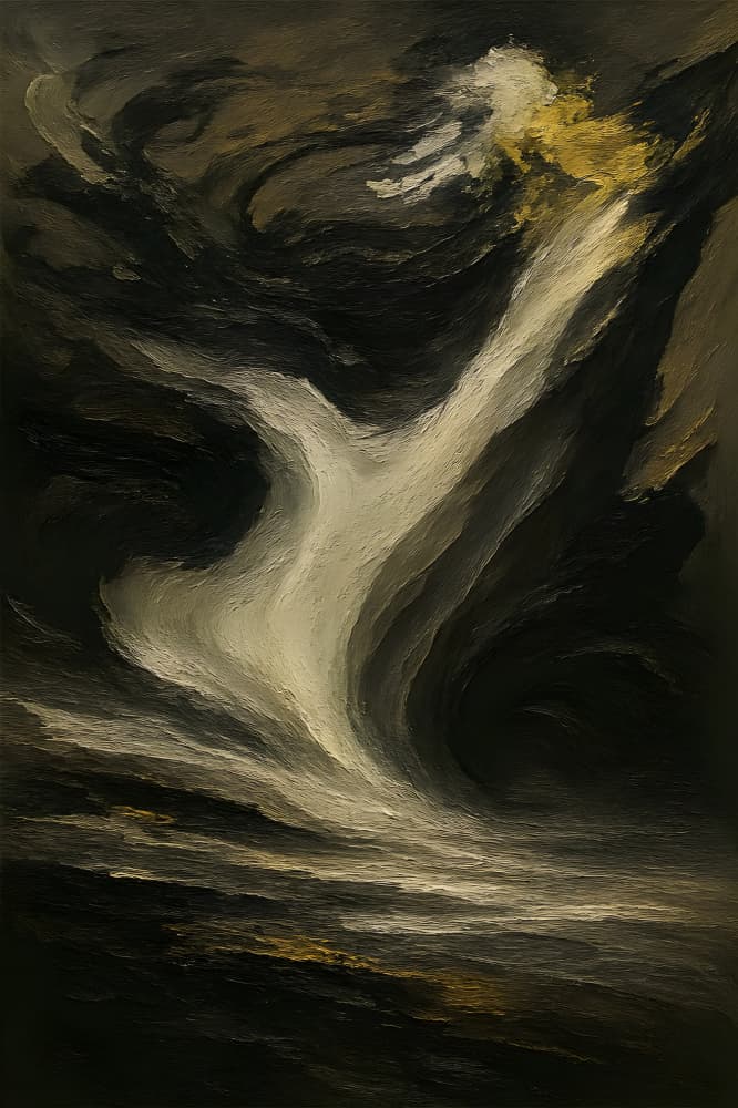 Golden Swirling Energy by HUGO — canvas wall art