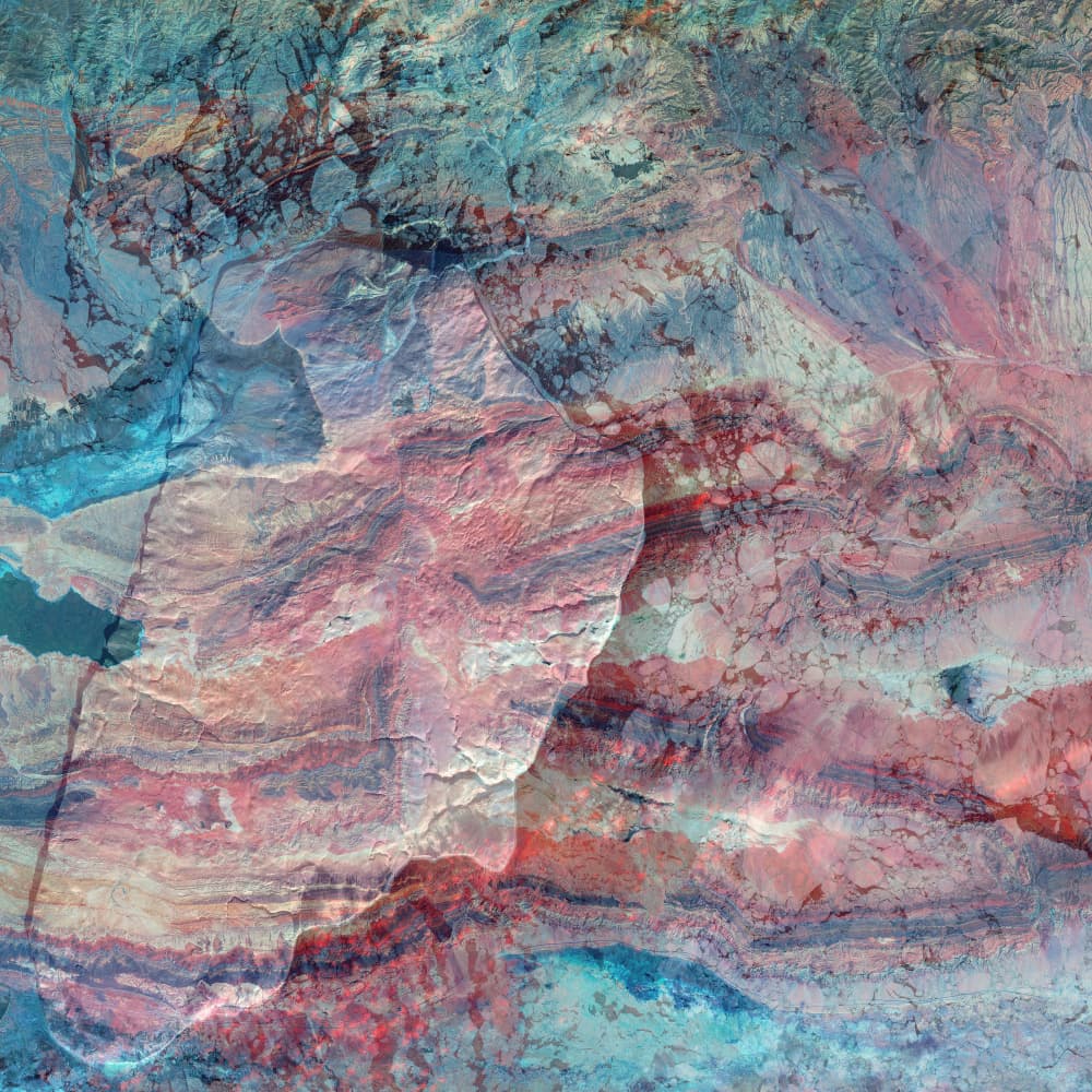 Vibrant Geological Layers by Pelin Atilla — canvas wall art