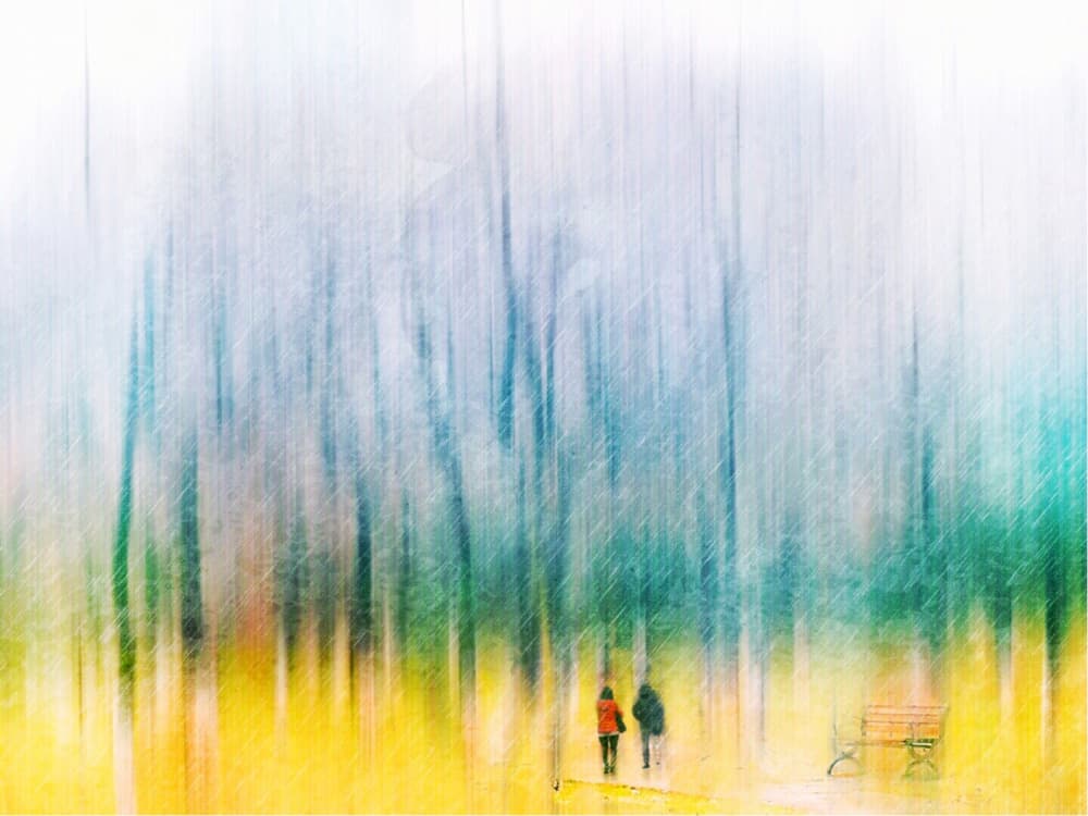 Vibrant Autumn Walk by Lammakmak — canvas wall art