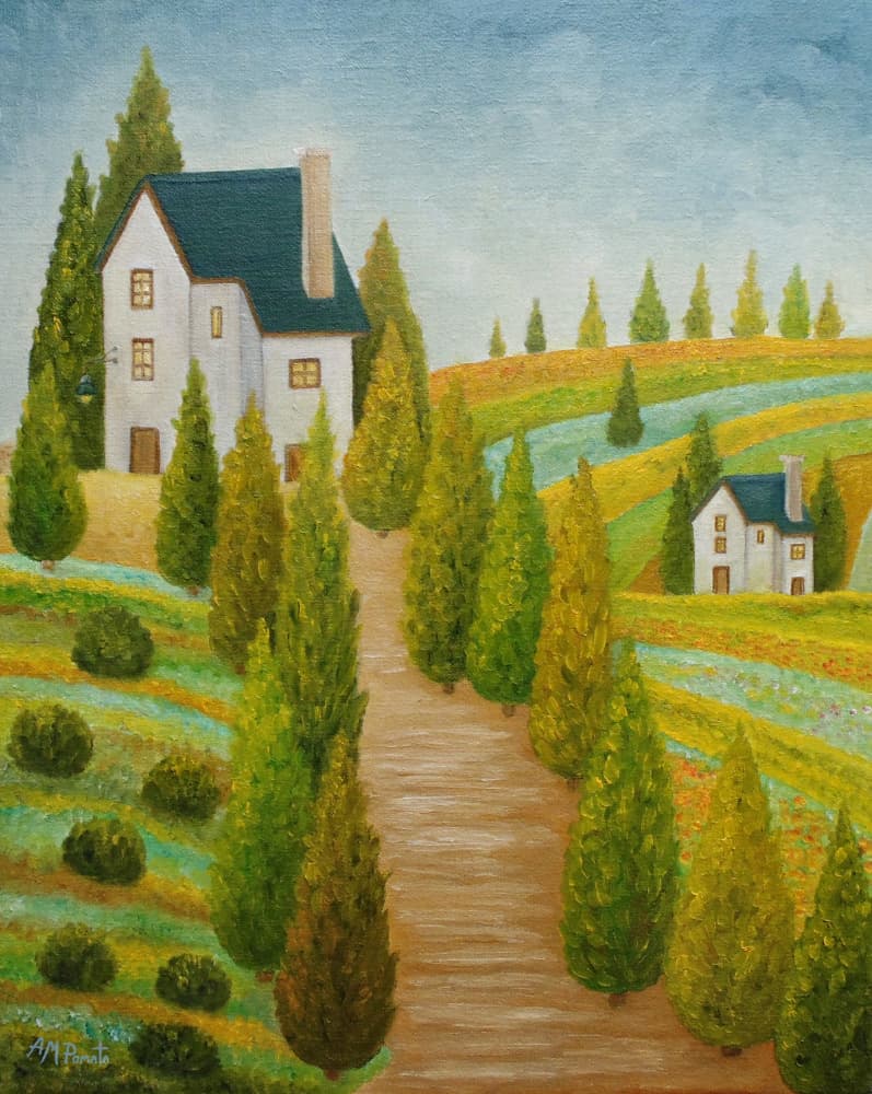Tuscan Hillside Village by Angeles M. Pomata — canvas wall art