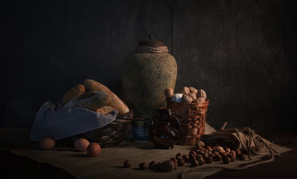 Rustic Food Still Life by Yang Jiao — canvas wall art