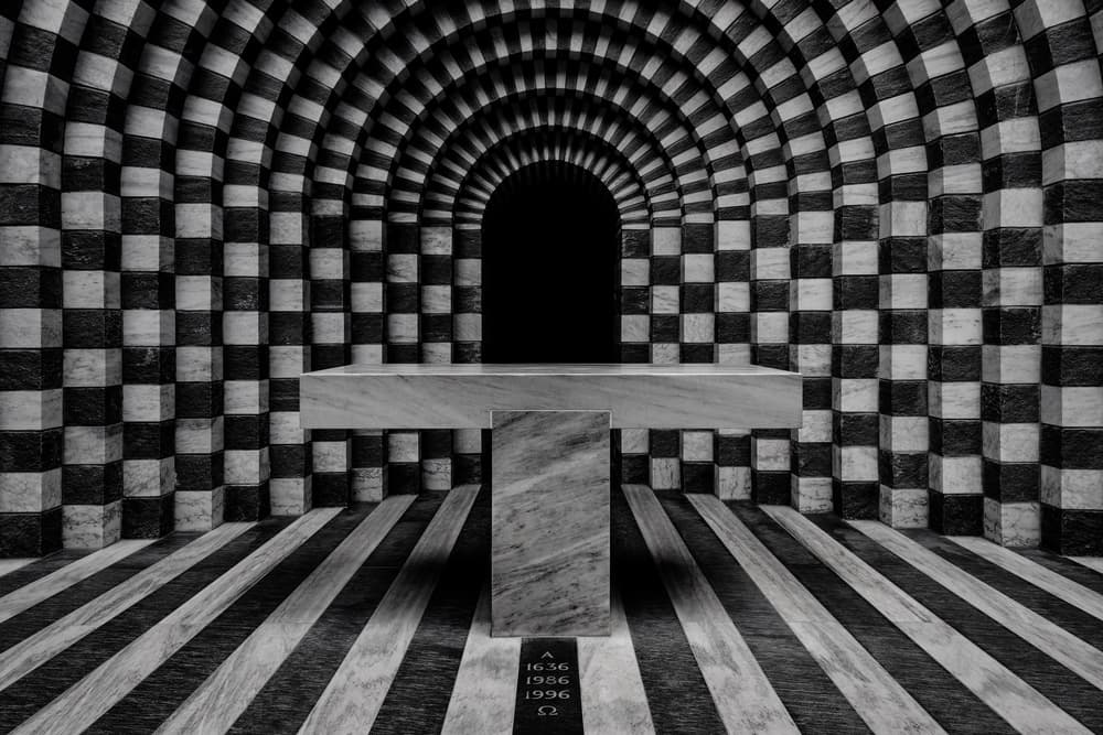 Geometric Checkerboard Sanctuary by Branko Markovic — canvas wall art