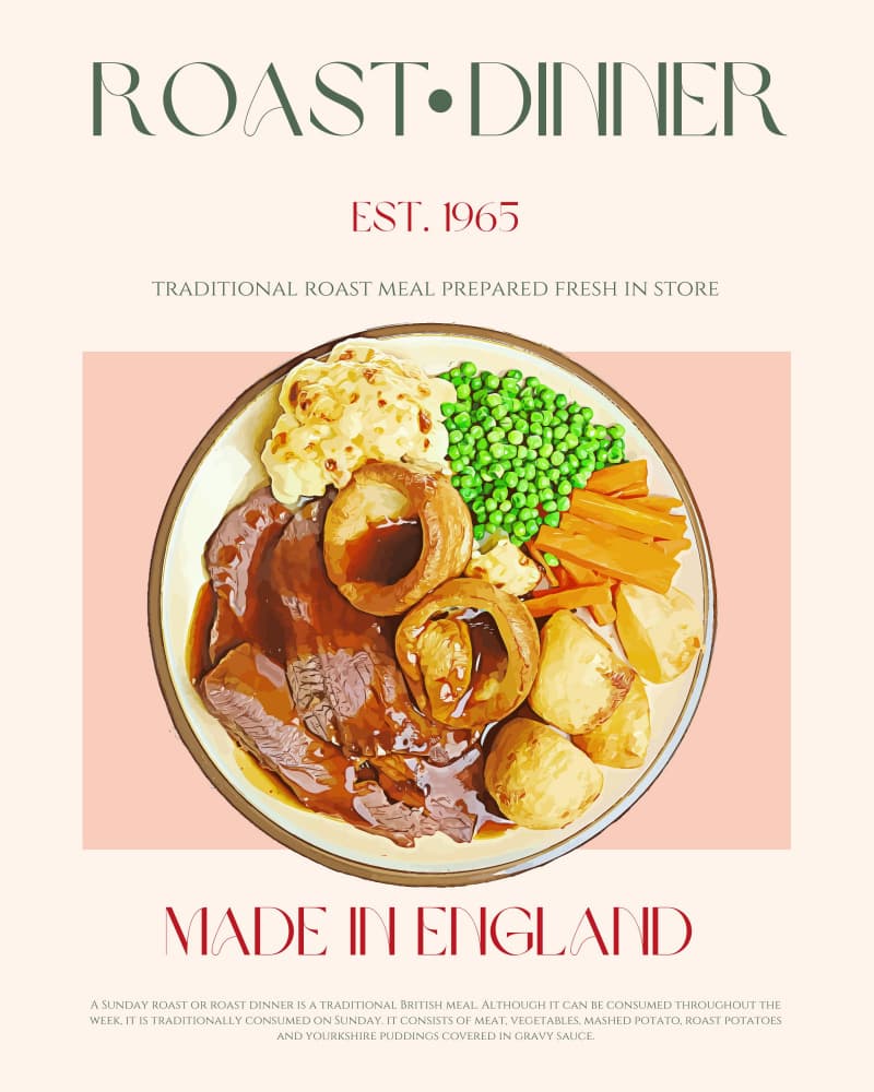 British Sunday Roast by Nazma Khokhar — canvas wall art