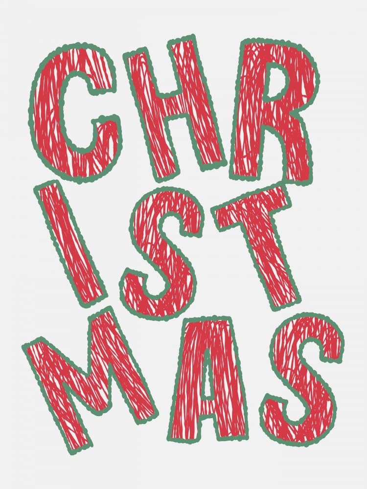 Cheerful Christmas Lettering by Jolly and Dash — canvas wall art