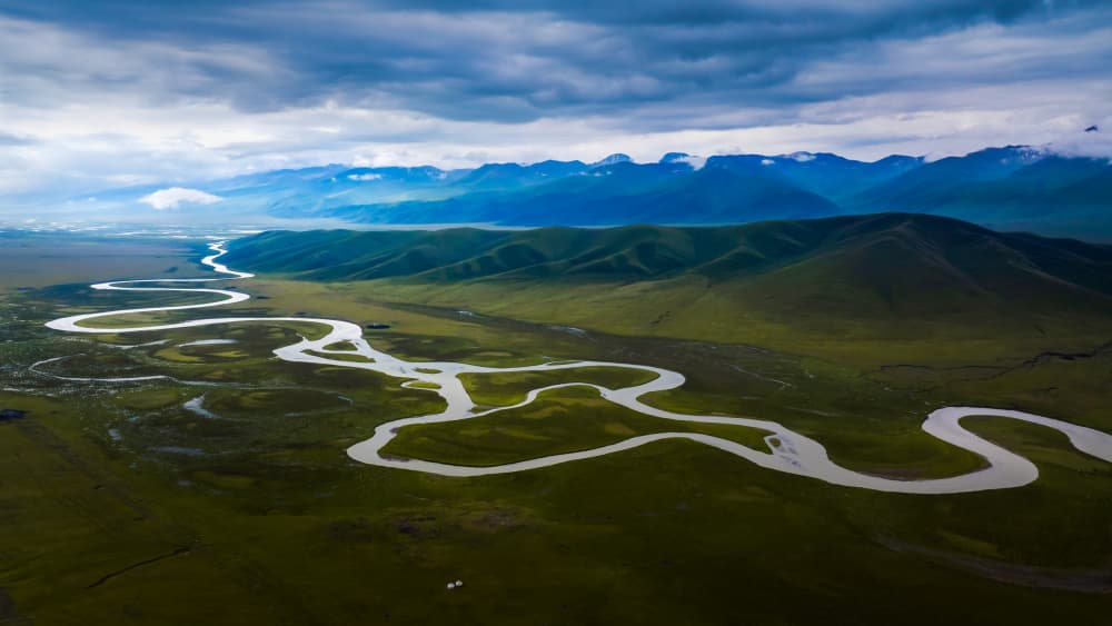 Winding River Valley by Irene Wu — canvas wall art