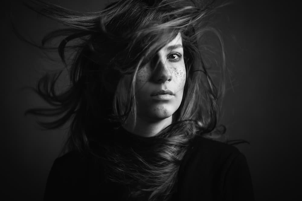 Windswept Woman Portrait by Sepideh Niksefat — canvas wall art