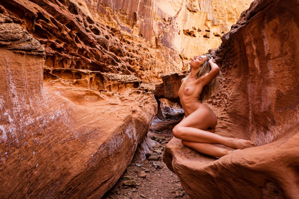Desert Canyon Nude by Scott Smallie — canvas wall art
