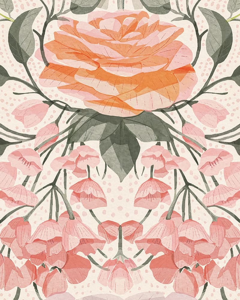 Cascading Pink Roses by Katie O'Shea — canvas wall art