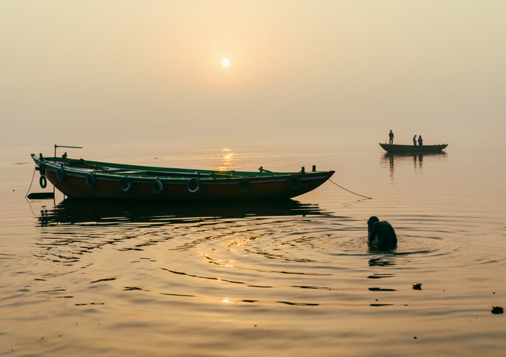 Golden Ganges Morning by Samara Ratnayake — canvas wall art