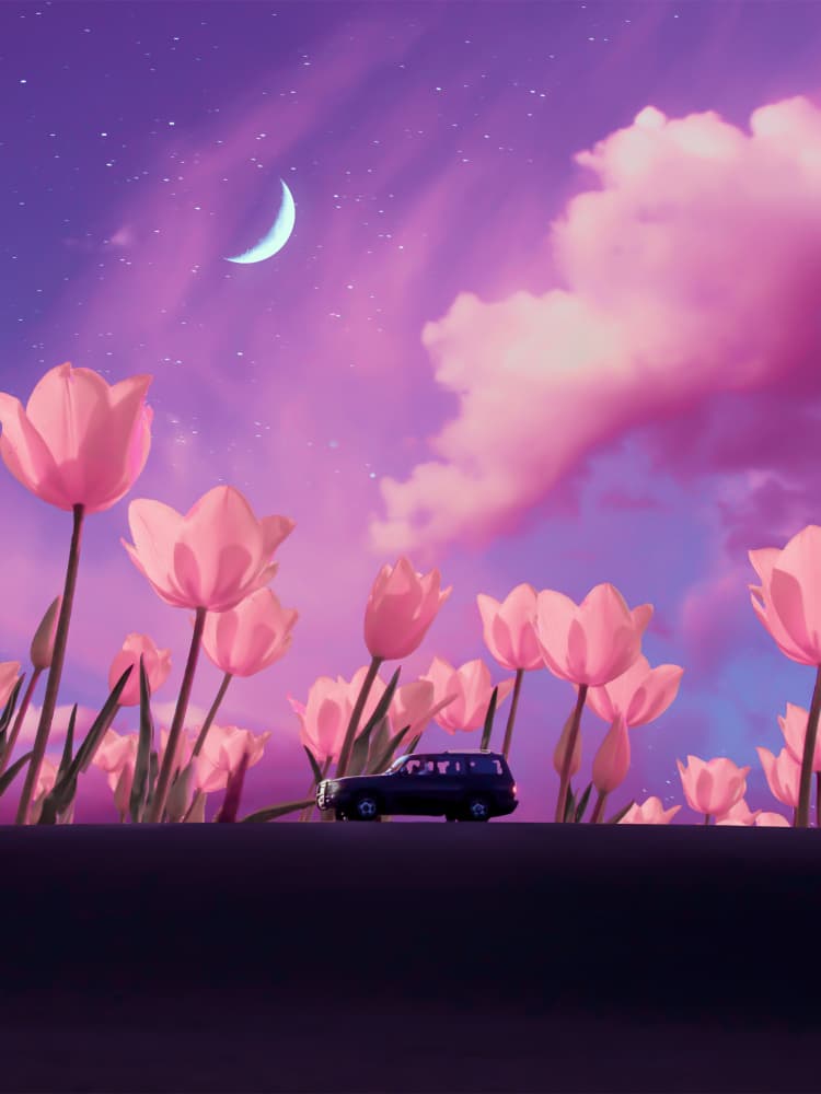 Magical Tulip Drive by Ritvik takkar — canvas wall art