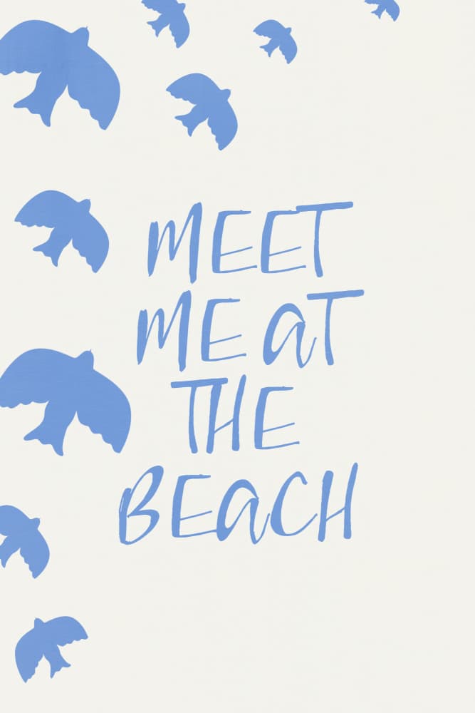 Meet me at the beach (birds) by Treechild — canvas wall art