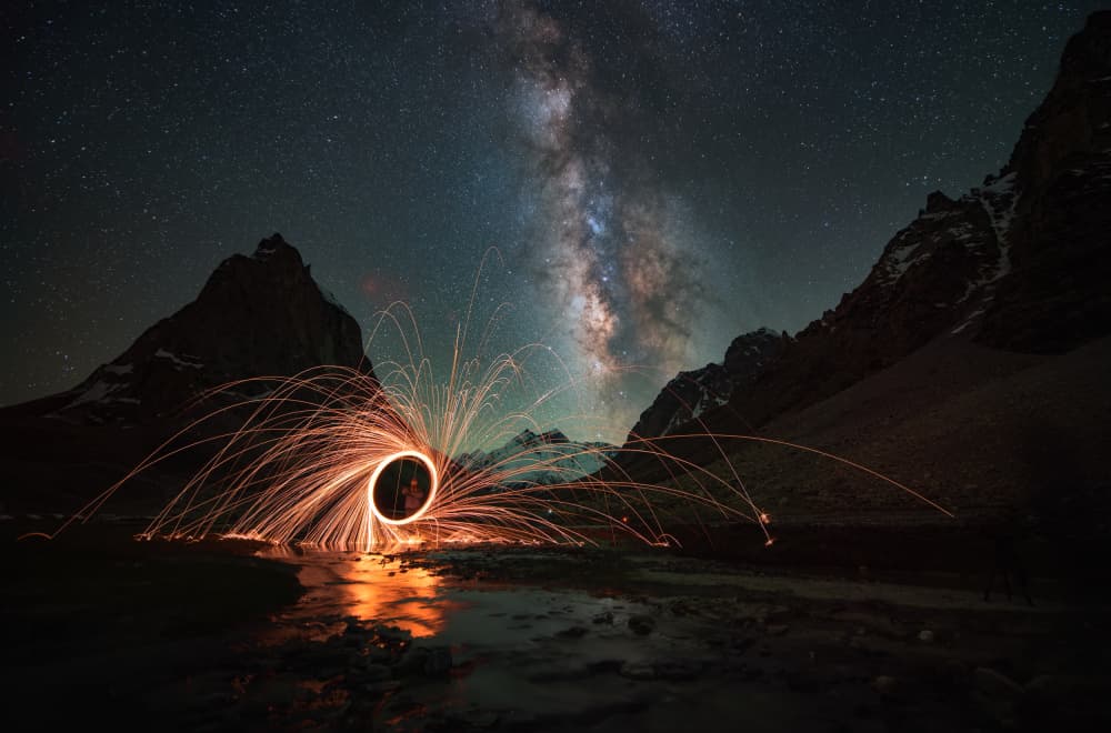 Milky Way Spark Circle by swapnil deshpande — canvas wall art