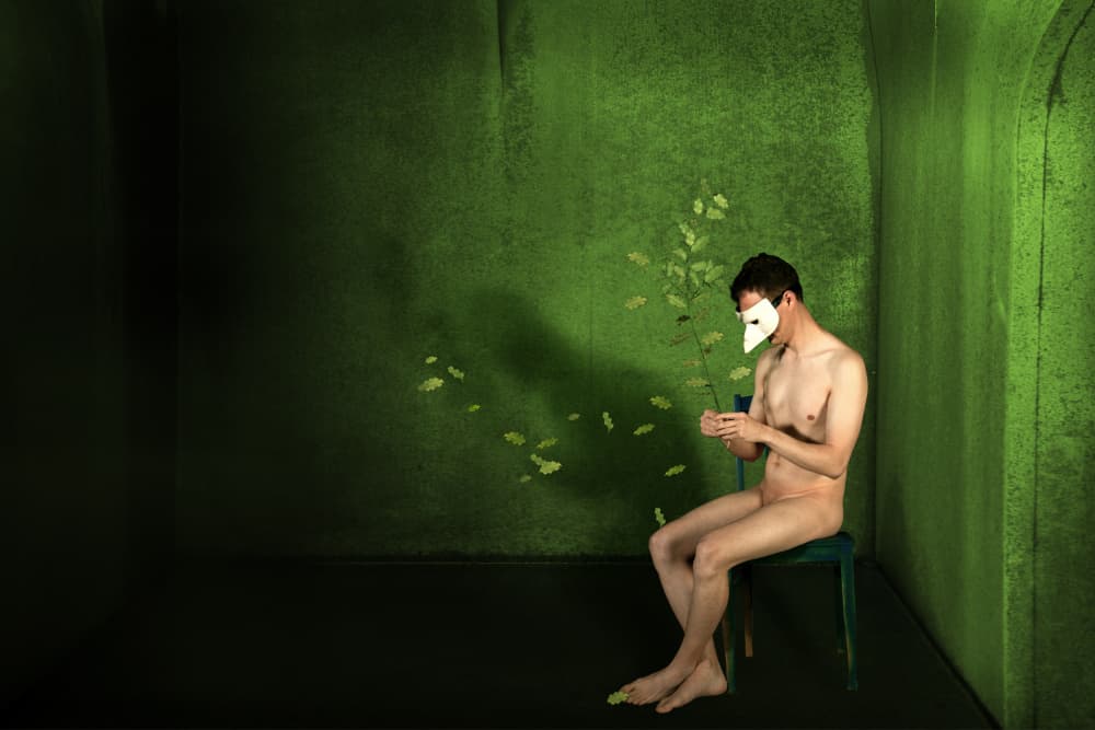 Masked Man in Green by Christine von Diepenbroek — canvas wall art
