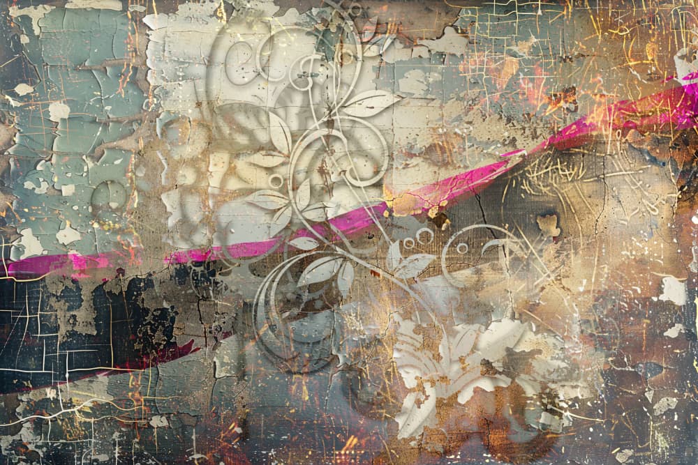 Vibrant Grunge Floral by Rafal Kulik — canvas wall art