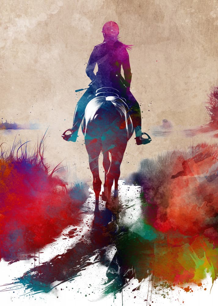 Sport Horserider art by Justyna Jaszke — canvas wall art
