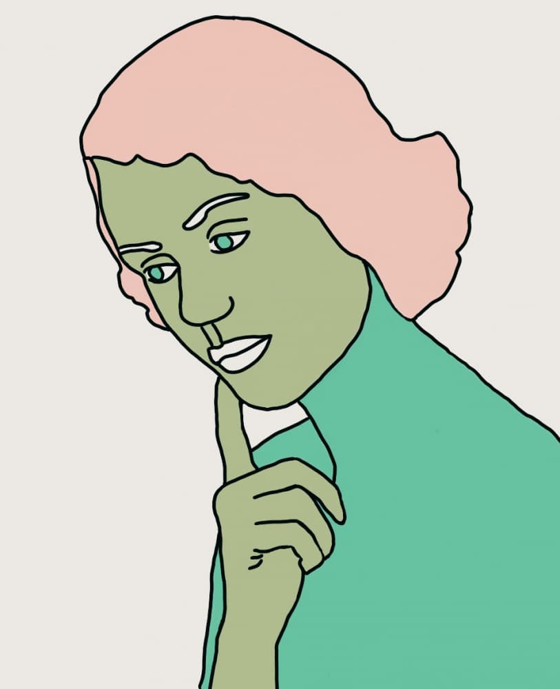 Pensive Green Woman Portrait by Sharyn Bursic — canvas wall art
